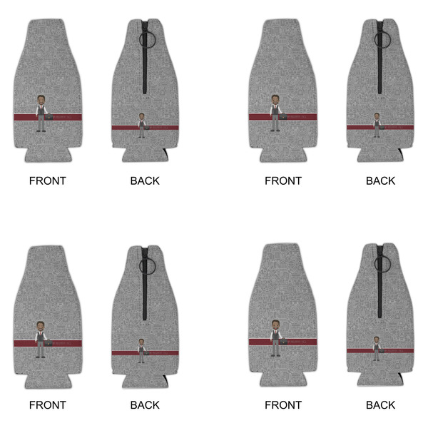 Lawyer / Attorney Avatar Zipper Bottle Cooler - Set of 4 - APPROVAL