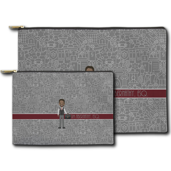 Lawyer / Attorney Avatar Zippered Pouches - Size Comparison