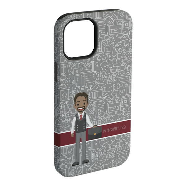 Custom Lawyer / Attorney Avatar iPhone Case - Rubber Lined - iPhone 15 Pro Max (Personalized)