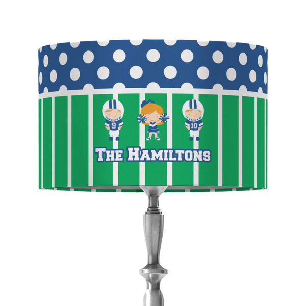 Football 12" Drum Lampshade - ON STAND (Fabric)