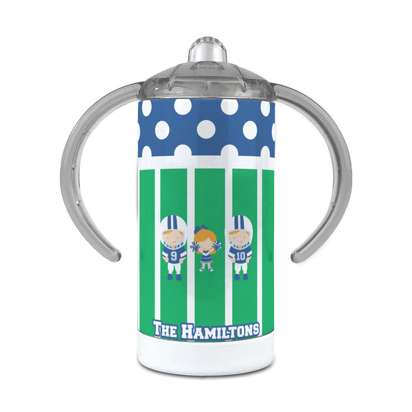 Custom Football 12 oz Stainless Steel Sippy Cup (Personalized)