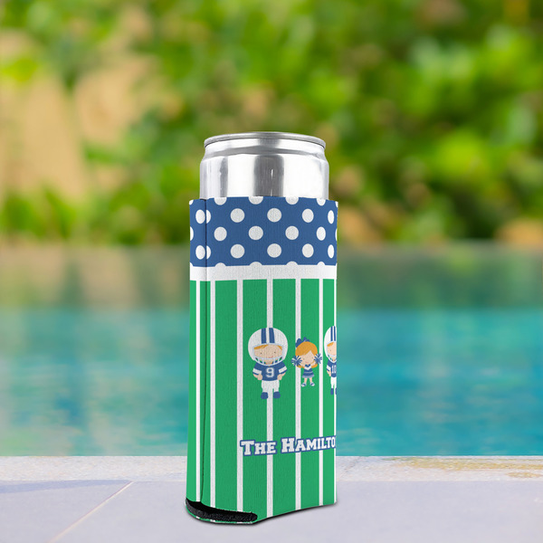 Football Can Cooler - Tall 12oz - In Context