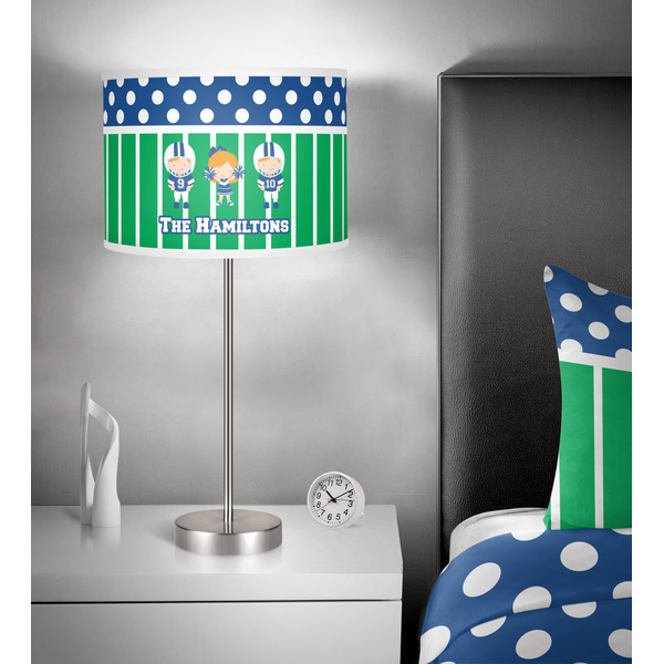 Football 13 inch drum lamp shade - in room