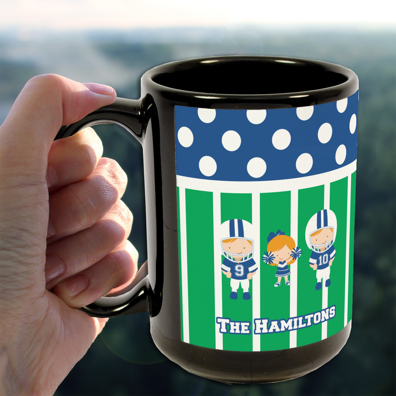 Football 15 Oz Coffee Mug Black (Personalized) YouCustomizeIt