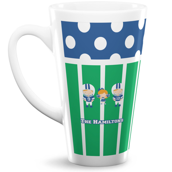 Custom Football 16 Oz Latte Mug (Personalized)