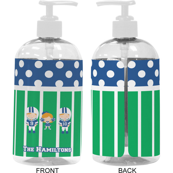 Football 16 oz Plastic Liquid Dispenser- Approval- White