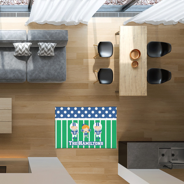 Football 2'x3' Indoor Area Rugs - IN CONTEXT