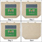 Football 3 Reusable Cotton Grocery Bags - Front & Back View