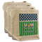 Football 3 Reusable Cotton Grocery Bags - Front View