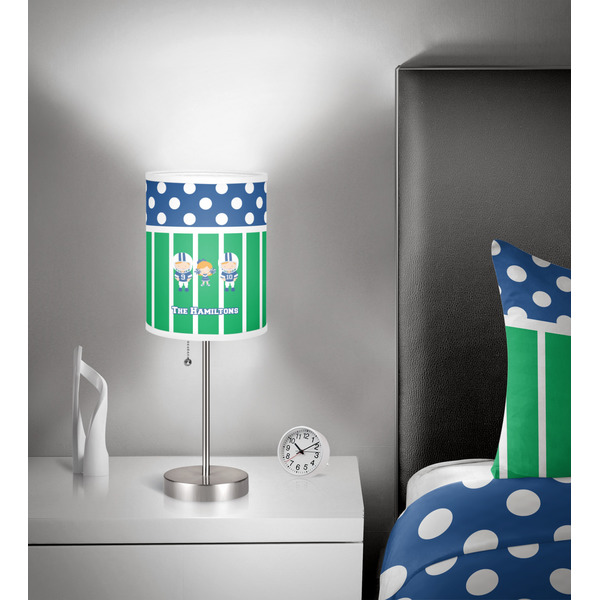 Football 7 inch drum lamp shade - in room