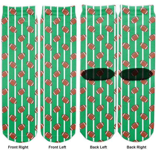 Football Adult Crew Socks - Double Pair - Front and Back - Apvl