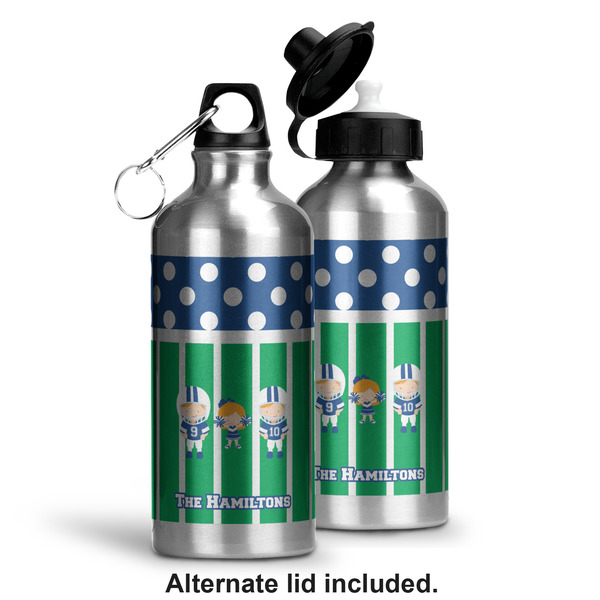 Football Aluminum Water Bottle - Alternate lid options