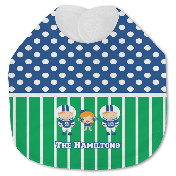 Custom Football Jersey Knit Baby Bib w/ Multiple Names