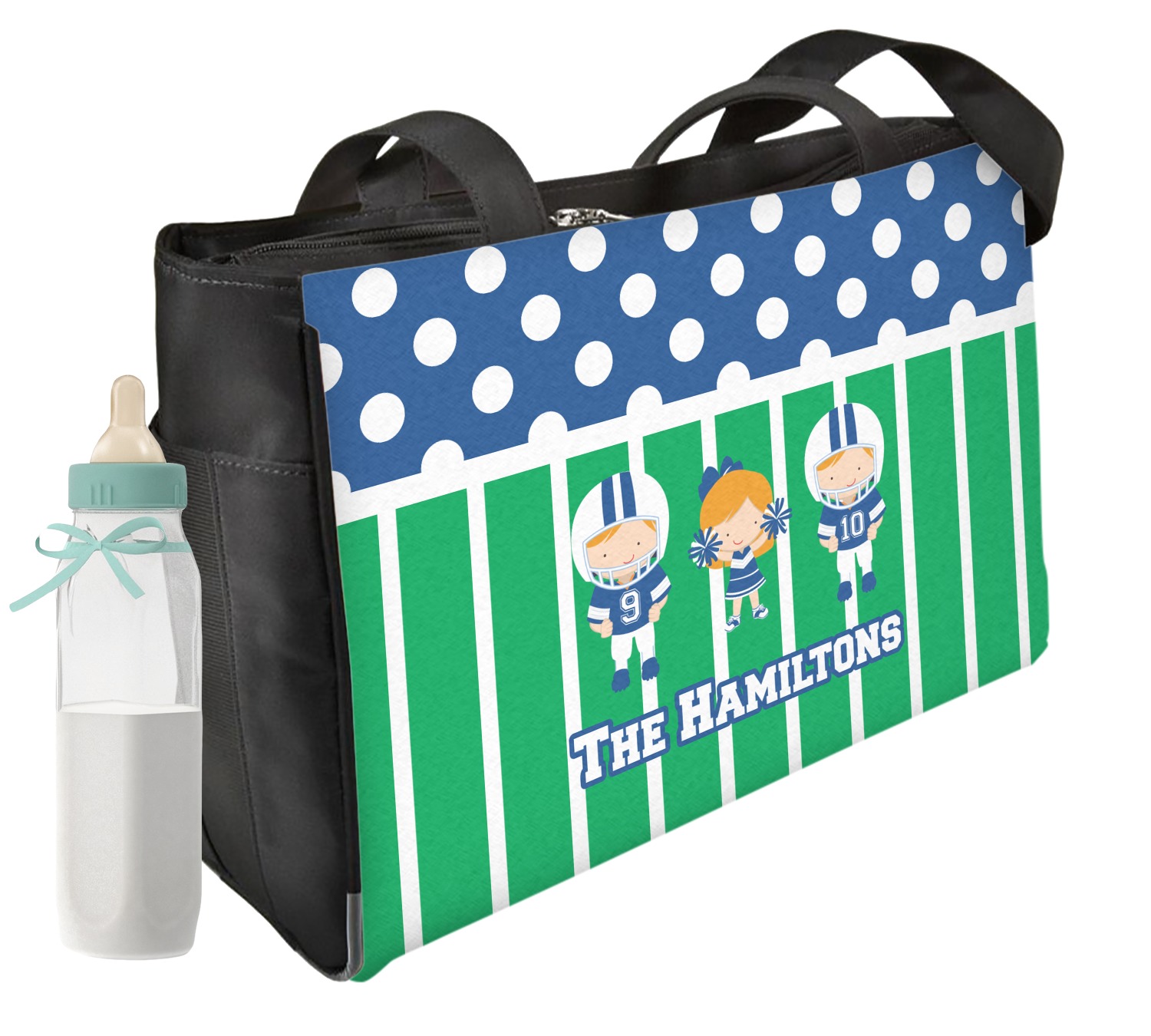 Football Diaper Bag w/ Multiple Names YouCustomizeIt