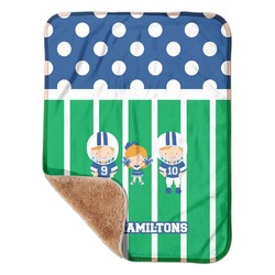 Football Sherpa Baby Blanket - 30" x 40" w/ Multiple Names