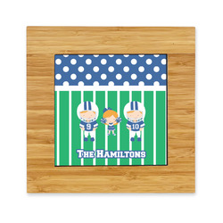 Football Bamboo Trivet with Ceramic Tile Insert (Personalized)
