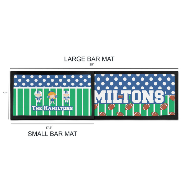 Football Bar Mats - Sizing Chart