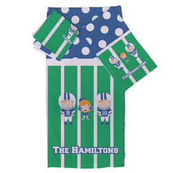 Football Bath Towel Set - 3 Pcs (Personalized)