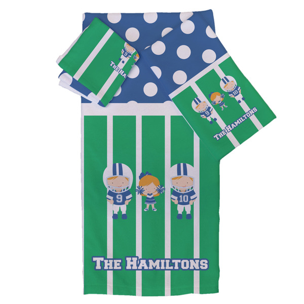 Custom Football Bath Towel Set - 3 Pcs (Personalized)