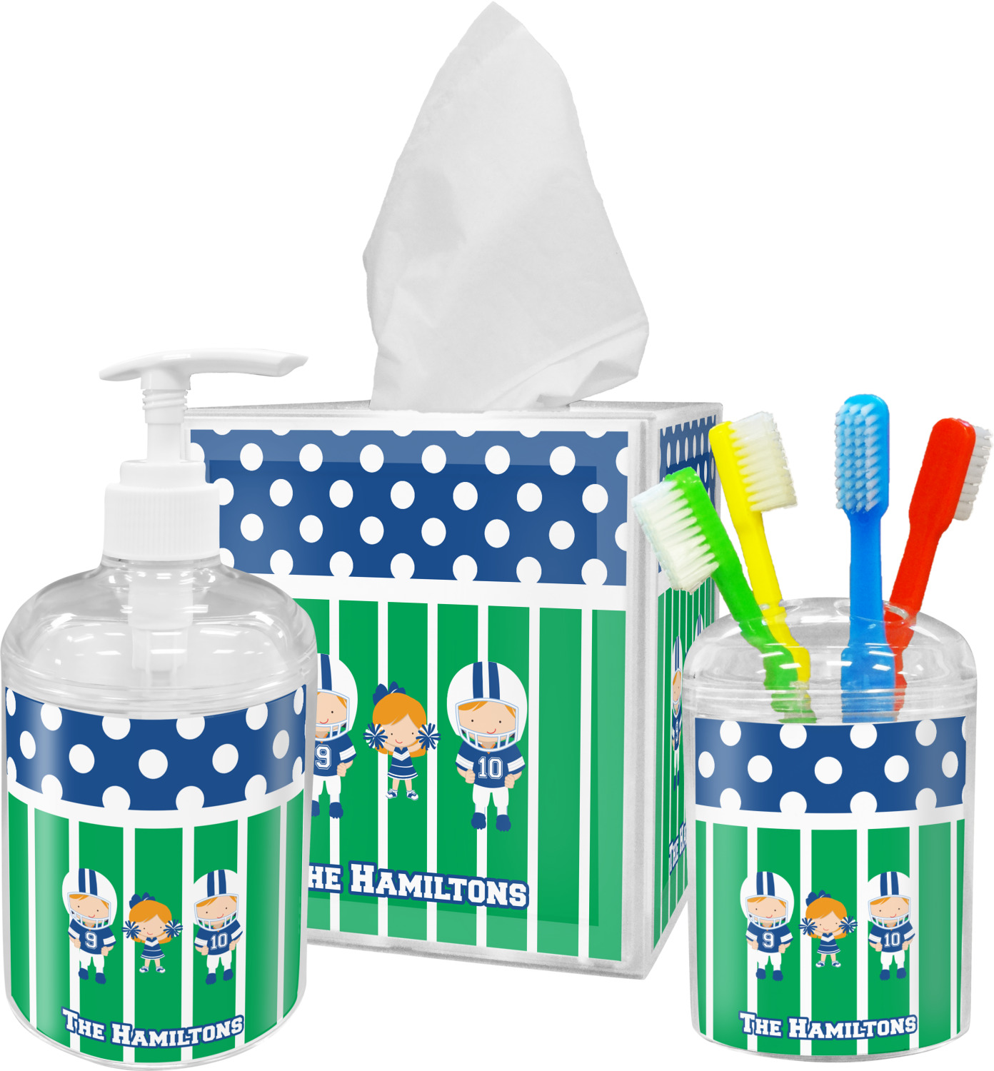 Football Bathroom Accessories Set (Personalized) YouCustomizeIt