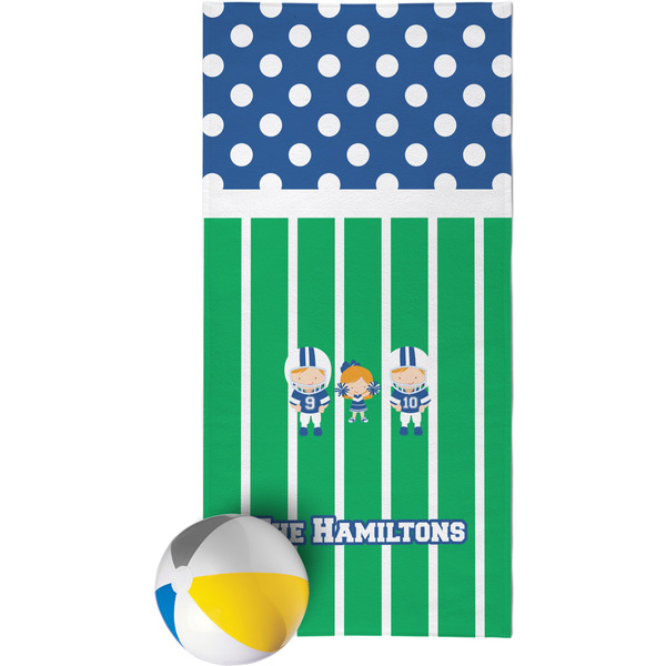 Custom Football Beach Towel (Personalized)