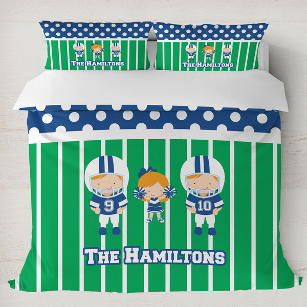 Custom Football Duvet Cover Set - King (Personalized)