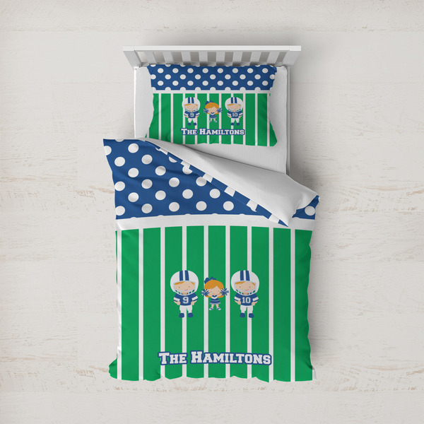 Custom Football Duvet Cover Set - Twin (Personalized)
