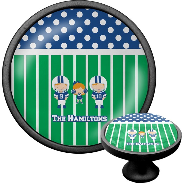 Custom Football Cabinet Knob (Black) (Personalized)