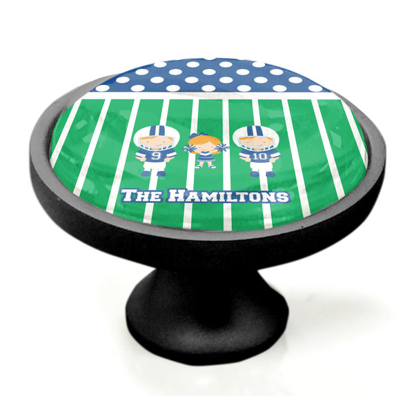 Football Black Custom Cabinet Knob (Side)