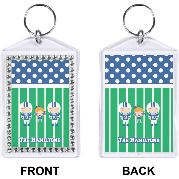 Football Bling Keychain (Front + Back)