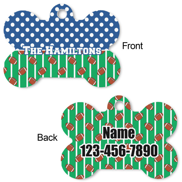 Football Bone Shaped Dog ID Tag - Large - Approval