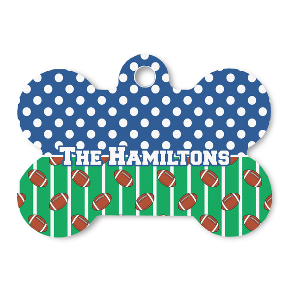 Custom Football Bone Shaped Dog ID Tag (Personalized)