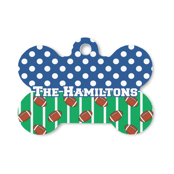 Custom Football Bone Shaped Dog ID Tag - Small (Personalized)