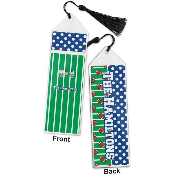 Football Bookmark with tassel - Front and Back