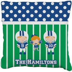Football Faux-Linen Throw Pillow 16" (Personalized)