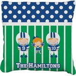Football Faux-Linen Throw Pillow 18" (Personalized)