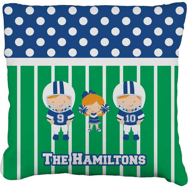 Custom Football Faux-Linen Throw Pillow 26" (Personalized)