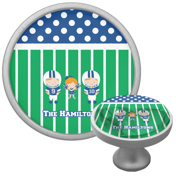 Custom Football Cabinet Knob (Silver) (Personalized)