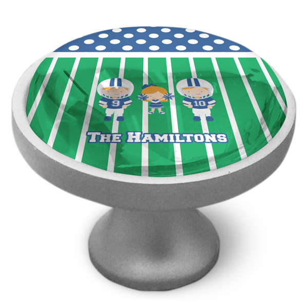 Football Cabinet Knob - Nickel - Side