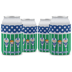 Football Can Cooler (12 oz) - Set of 4 w/ Multiple Names
