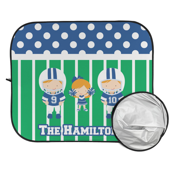 Football Car Sun Shades - FOLDED & UNFOLDED