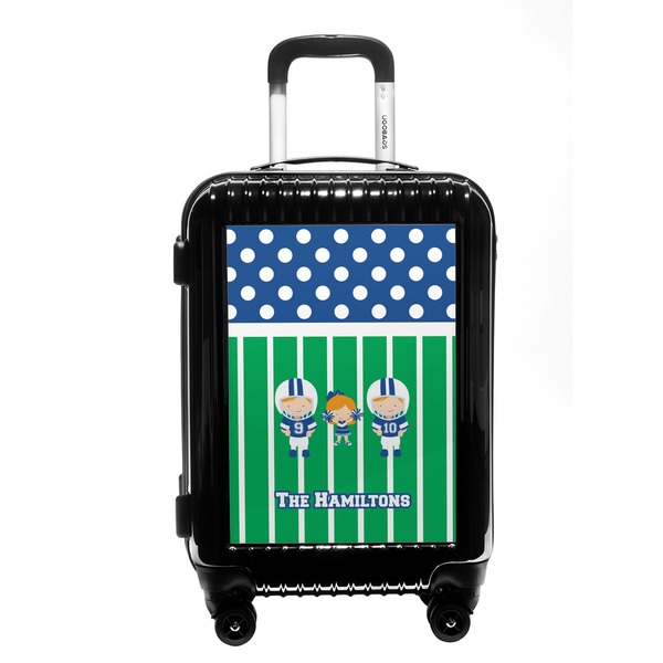 Custom Football Carry On Hard Shell Suitcase (Personalized)