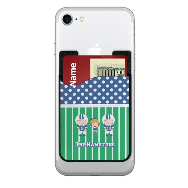 Custom Football 2-in-1 Cell Phone Credit Card Holder & Screen Cleaner (Personalized)