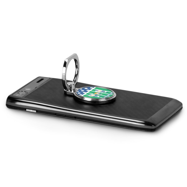 Football Cell Phone Ring & Stand in Use
