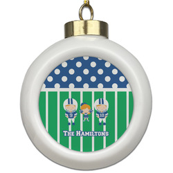 Football Ceramic Ball Ornament (Personalized)