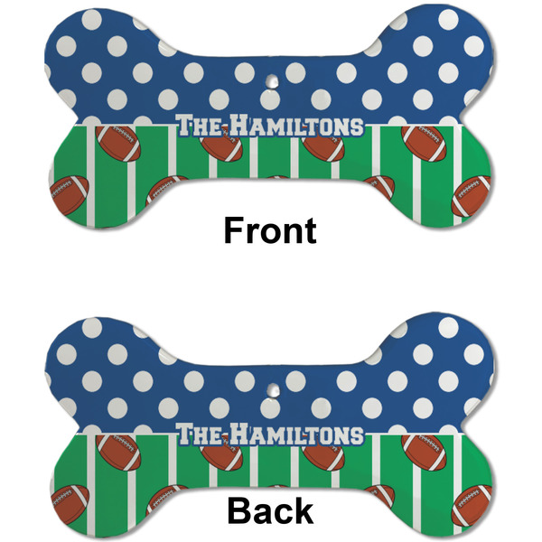 Football Ceramic Flat Ornament - Bone Front & Back (APPROVAL)