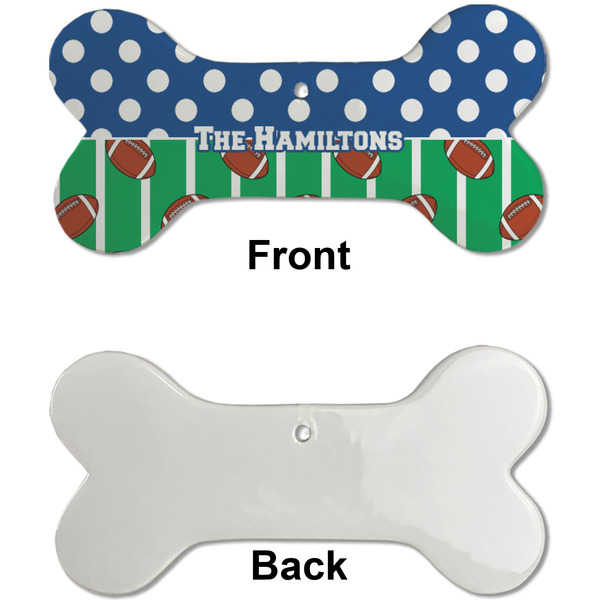 Football Ceramic Flat Ornament - Bone Front & Back Single Print (APPROVAL)