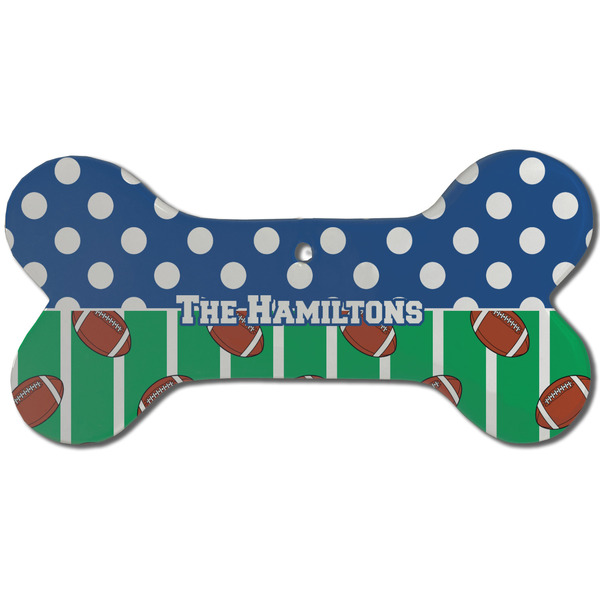 Football Ceramic Flat Ornament - Bone Front