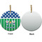 Football Ceramic Flat Ornament - Circle Front & Back (APPROVAL)