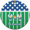 Football Ceramic Flat Ornament - Circle (Front)